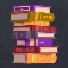 Knihomol stojící knihy