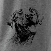 Černobílá karikatura Labrador světlý