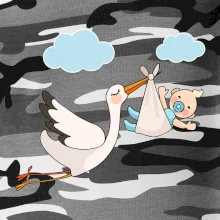 Čáp čekáme miminko - kluk