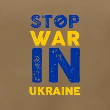 Barevný nápis Stop war in ukraine