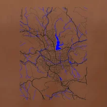Jablonec nad Nisou - Mapa s vodními toky