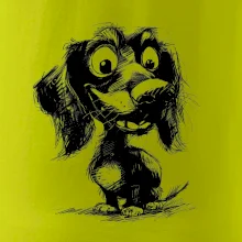 Černobílá karikatura jezevčík