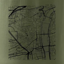 Praha Malá Strana - Mapa černobílá