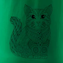 Kočka sedící mandala