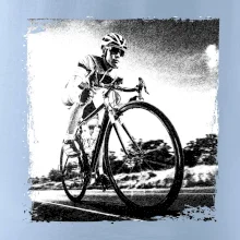 Cyklista černobílá cesta