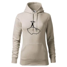 Mapa ČR - cyklista na prsou