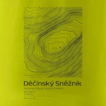 Děčínský Sněžník - vrstevnice v obdélníku