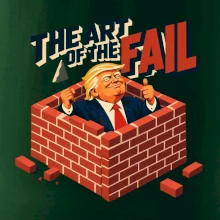 Donald Trump zazděný ve vlastní zdi