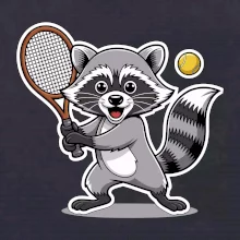 Mýval hraje tenis kreslený