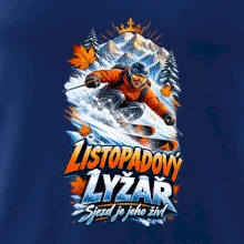 Listopadový lyžař král zasněžených svahů