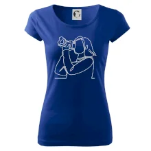 Fotografka stojící jedním tahem