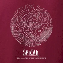 Špičák - vrstevnice v kruhu