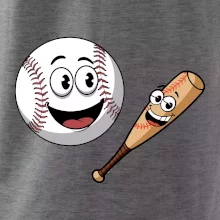 Parové triko - baseballová pálka a míček