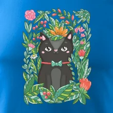 Kočka s květy malovaná