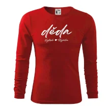 Děda Tričko se jmény dětí psací písmo