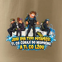 Dva typy potápěčů v neoprenu
