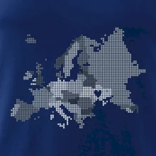 Mapa Evropy - srdce v Ukrajině