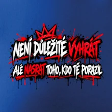 Není důležité vyhrát - pouliční graffiti s červenými tahy