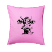 Černobílá karikatura světlá kráva hlava