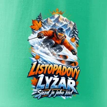 Listopadový lyžař král zasněžených svahů