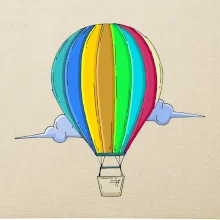 Horkovzdušný balon v oblacích