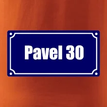 Jméno a věk - uliční cedule - modrá