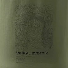 Velký Javorník - vrstevnice v obdélníku