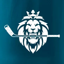 Lev s hokejkou v tlamě