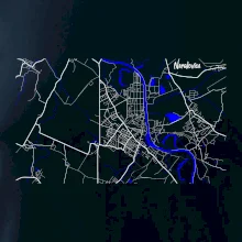 Neratovice - Mapa s vodními toky