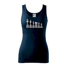 Šachové figurky v řadě - kreslené