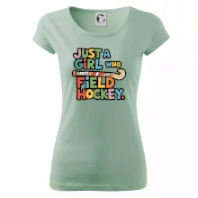 Barevný nápis Just a girl who loves field hockey