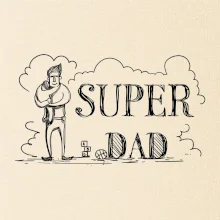 Kreslený nápis super dad