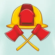 Hasičská helma a sekera