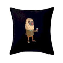 Alpaka s vínem muž