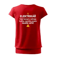 Elektrikář - hlavní jistič - Nápis na zádech