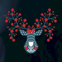 Folklor - jelen s červenými plody