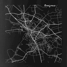 Černobílá mapa Znojmo