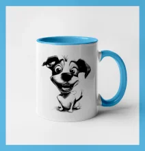 Černobílá karikatura Jack Russell teriér