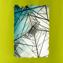 Barevné nebe - stožáry vysokého napětí