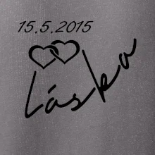 Mikina láska s datumem na rukávu