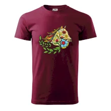 Kůň barevný s listy