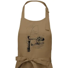 Kreslený rybář s podběrákem