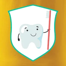 Zoubek na prsu - zubní kartáček