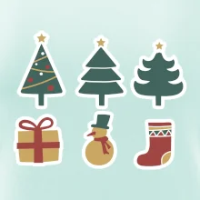Vánoční sada - stromky a dárky