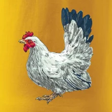 Slepice kreslená bílá