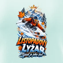 Listopadový lyžař král zasněžených svahů