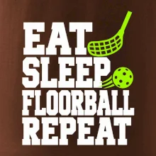 Eat Sleep Floorball Repeat - zelená hokejka