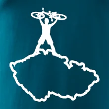Mapa ČR - cyklista na prsou