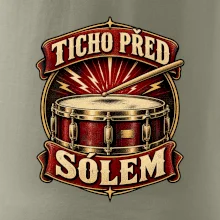 Ticho před sólem - vintage bubenický emblém