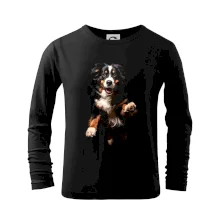 Bernský salašnický pes skakájící černá fotka